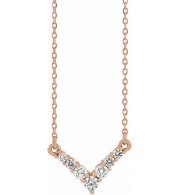 14K Rose 1/3 CTW Diamond V 16-18 Necklace
