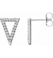 14K White 1/4 CTW Diamond Triangle Earrings