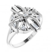 Platinum 1/4 CTW Diamond Vintage-Inspired Ring