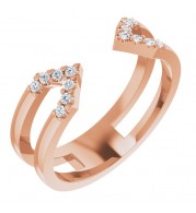 14K Rose 1/6 CTW Diamond Geometric Ring