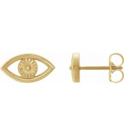14K Yellow Evil Eye Earrings