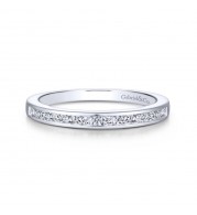 Gabriel & Co. 14k White Gold Contemporary Diamond Wedding Band