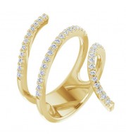 14K Yellow 1/2 CTW Diamond Spiral Wrap Ring