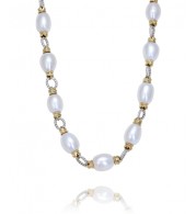 Vahan 14k Gold & Sterling Silver White Pearl Necklace