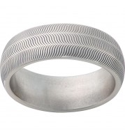 Titanium Domed Band with Illusion Laser Engraving