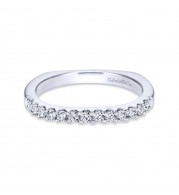 Gabriel & Co. 14k White Gold Contemporary Curved Wedding Band