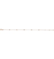 14K Rose 1/4 CTW Diamond Bezel-Set 5-Station Bracelet