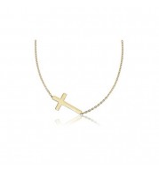Carla 14K Yellow Gold Sideways Cross Necklace