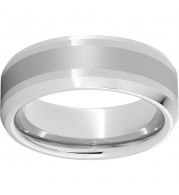 Serinium Beveled Edge Band with 4mm Laser Satin Center