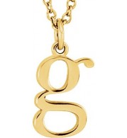 14K Yellow Lowercase Initial g 16 Necklace
