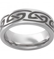 Serinium Pipe Cut Band with Knot Laser Engraving