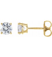 14K Yellow 1 CTW Diamond Earrings