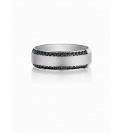 Henri Daussi 7mm Men's Wedding Band MB2 14k Gold White 0.50 Ctw.