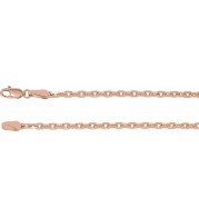 14K Rose 2.5 mm Diamond-Cut Cable 7 Chain