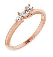 14K Rose 1/6 CTW Diamond Stackable Ring