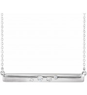 14K White 1/10 CTW Diamond Bar 16-18 Necklace