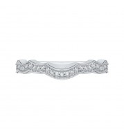 Shah Luxury 14K White Gold Round Diamond Wedding Band
