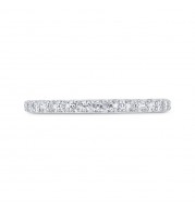 Shah Luxury 14K White Gold Round Cut Diamond Wedding Band