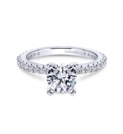 Gabriel & Co. 14k White Gold Contemporary Straight Engagement Ring