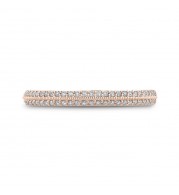 Shah Luxury 14K Rose Gold Round Diamond Half-Eternity Wedding Band