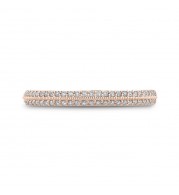 Shah Luxury 14K Rose Gold Round Diamond Half-Eternity Wedding Band