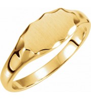 14K Yellow 11.2x6.7 mm Oval Signet Ring
