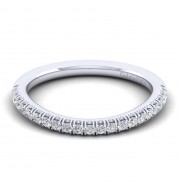 Gabriel & Co. 14k White Gold Contemporary Curved Wedding Band