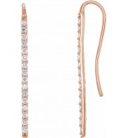 14K Rose 1/3 CTW Diamond Bar Earrings
