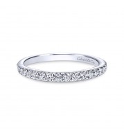 Gabriel & Co. 14k White Gold Contemporary Diamond Wedding Band