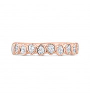 Shah Luxury 14K Rose Gold Round Cut Diamond Wedding Band