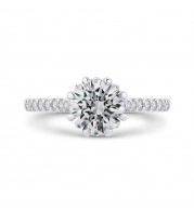Shah Luxury 14K Two-Tone Gold Round Diamond Engagement Ring (Semi-Mount)