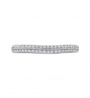 Shah Luxury 14K Two-Tone Gold Round Diamond Half-Eternity Wedding Band