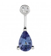 Stuller 14k White Gold Tanzanite & .025ct Diamond Pendant