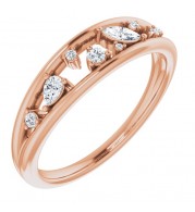 14K Rose 1/6 CTW Diamond Negative Space Ring