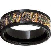 Black Diamond Ceramic Pipe Cut Band with Mossy Oak Shadowgrass Inlay