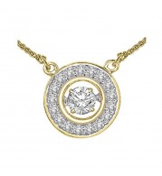 Gems One 14KT Yellow Gold & Diamond Rhythm Of Love Neckwear Pendant  - 1/4 ctw