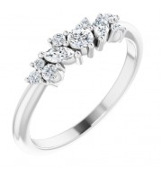 14K White 1/3 CTW Diamond Multi-Shape Ring
