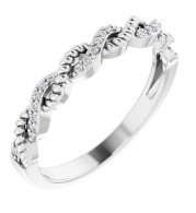 14K White .08 CTW Diamond Stackable Ring