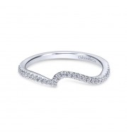 Gabriel & Co. 14k White Gold Contemporary Curved Wedding Band
