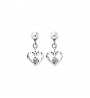 Sterling Silver Diamond Hearts earrings