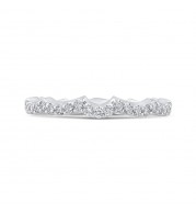 Shah Luxury 14K White Gold Round Diamond Wedding Band
