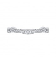 Shah Luxury 14K White Gold Round Diamond Wedding Band