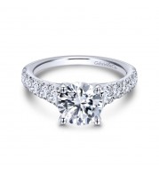 Gabriel & Co. 14k White Gold Contemporary Straight Engagement Ring