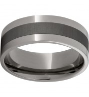 Titanium Flat Band with Laser Satin Center