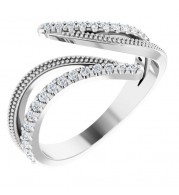 14K White 1/4 CTW Diamond Bypass Ring