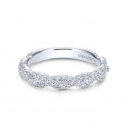 Gabriel & Co. 14k White Gold Contemporary Twist Wedding Band