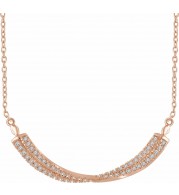 14K Rose 1/4 CTW Diamond Twisted Bar 16-18 Necklace