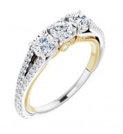 14K White & Yellow 1 CTW Diamond Anniversary Band