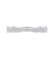 Shah Luxury 14K White Gold Round Diamond Wedding Band