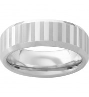 Serinium Beveled Edge Band with Laser Engraved Stripes